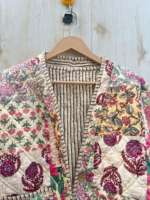 Veste matelassée respirante brodée Suzani ethnique tendance la plus vendue pour femme, 100 % coton, col montant, hiver
