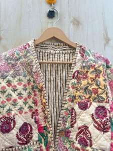 Veste matelassée respirante brodée Suzani ethnique tendance la plus vendue pour femme, 100 % coton, col montant, hiver - Product Image 4