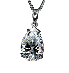Hermoso colgante de diamante cultivado en laboratorio con forma de pera de Color D E F, hermoso colgante de plata de ley, colgante personalizado, regalo para ella - Product Image 1