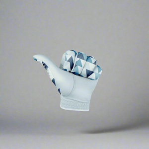Gant de golf blanc et bleu à imprimé géométrique, sublimation, antidérapant, en cuir microfibre, unisexe, à enfiler, très vendu - Product Image 3
