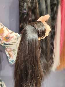 Extensions de cheveux humains 100% vierges Remy, cheveux cambodgiens, lisses naturels, teints, doux et brillants, double trame machine, en vrac - Product Image 3