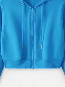 Hoodie court personnalisé pour femme – Sweat à capuche décontracté pour femme avec fermeture éclair, coupe oversize - Product Image 6