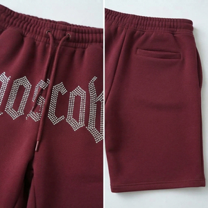 <b>Men's</b> Rhinestone Printed Baggy <b>Sweat</b> <b>Shorts</b> Casual Winter Wear Long <b>Sweat</b> <b>Shorts</b> with Pocket <b>Men</b> Oversized Cotton Fleece <b>Shorts</b> - Product Image 6