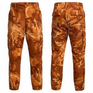 All Over Printed Camouflage Pattern <b>Cargo</b> Pants Men Casual Outdoor <b>Trousers</b> Multi Pocket Cotton Blend Whole Sale OEM ODM Pants - Product Image 4