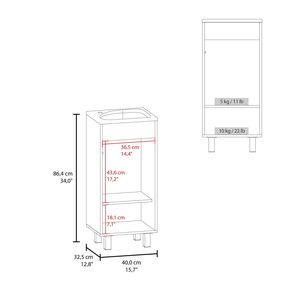 Mobile bagno autoportante Bethel con lavabo in resina, un'anta e due ripiani, bianco - Product Image 4