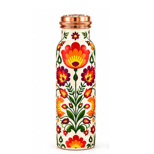 Juego de Botella de Agua de Cobre con Diseño de Corazón Azul y Dos Tazas, Portátil para Viajes, por Concept Home Novelty Design - Product Image 3