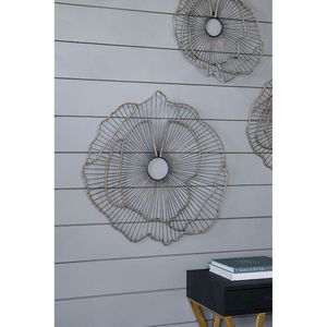 Set di 3 Fiori Metallici da Parete, Elegante Scultura Floreale per Ingresso, Portico, Corridoio, Set di Specchi Transizionali - Product Image 4