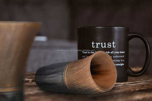 แก้วลายหมีแบบวินเทจทำมือรูปเขาสัตว์แกะสลักแบบสั้นทำด้วยมือทำจากธรรมชาติสไตล์สัตว์โบราณออกแบบได้ตามที่ต้องการ - Product Image 3