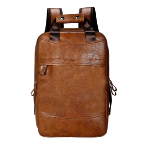 16.5inch Vintage Genuine Leather Men's Backpack Large Laptop Eco-Friendly Waterproof Casual Schoolbag <b>for</b> Teenagers <b>Boys</b> - Product Image 5