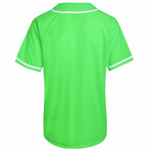 <b>Green</b> Unisex Baseball Jersey Short Sleeve Button Front Moisture Wicking Adult Sports Apparel Regular Fit Solid Color - Product Image 2