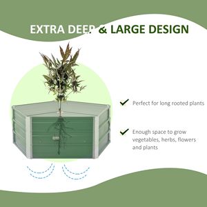 Fioriera Esagonale Rialzata in Metallo da Esterno da 40FT con Sistema di Auto-Irrigazione e Guanti per la Coltivazione di Ortaggi ed Erbe in Giardino e Patio - Product Image 5