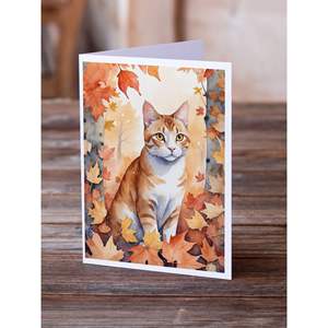 Wural Rex การ์ด A7รูปแมวในฤดูใบไม้ร่วงแพ็คการ์ดเปล่า8ใบพร้อมซองจดหมายขนาด5x7 - Product Image 2