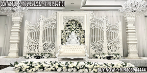 Indian <b>Wedding</b> Reception Decorative Stage Set <b>Wedding</b> Reception Stage Decoration Royal <b>Wedding</b> Fiber Stage Decor For USA - Product Image 6