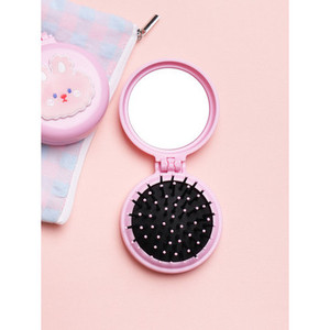 Portable Folding <b>Round</b> Hairbrush for On-the-Go Styling - Product Image 1