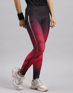 Leggings de sport pour femmes, couleur dégradée, longueur intégrale, taille élastique, respirant, spandex, polyester, coupe ajustée, leggings d'été - Product Image 4