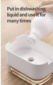 Distributeur de savon pour cuisine avec porte-éponge 400 ml, design évidé, durable et lisse, ensemble porte-éponge pour évier de cuisine - Product Image 6