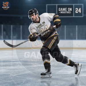 Private Lable Oem Odm Low Moq Breathable Team Sportswear Sublimation Design Custom Black White Gold Ice Hockey Uniform Sets - Product Image 6