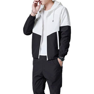 New Unisex <b>Retro</b> Windbreaker Hoodie & Durable Jogger Sets Custom Logo/Color 100% Cotton Breathable Lightweight <b>Tracksuit</b> - Product Image 2