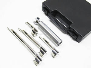 Ensemble de laryngoscope LED Miller de haute qualité, très bien noté, 4 lames droites en acier inoxydable, certifié CE, kit d'intubation vétérinaire ORL - Product Image 2