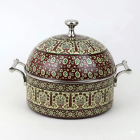 Couvercle de casserole/chaudière en acier inoxydable de 28 cm, isolé, antiadhésif, thermique, émaillé, motif floral, durable, moderne et minimaliste, de luxe