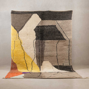 Tapis en laine marocain authentique vintage, fait main, motif géométrique, lavable, poils moyens, grande taille pour la décoration intérieure, acheteurs en gros - Product Image 5