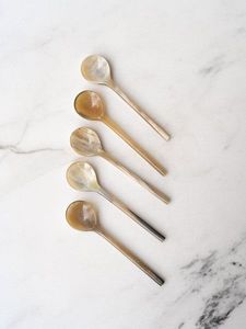 Cuillères en corne de buffle, cuillères en corne véritable, cuillères faites à la main, cuillères écologiques et polies, 100% naturelles - Product Image 5