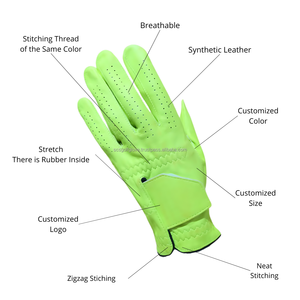 Personalizado de alta calidad transpirable genuino Cabretta PU guantes de cuero Golf para hombres mujeres mano izquierda estilo de moda para deportes EOM - Product Image 1