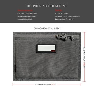 Paquete de 3 Estuches para Pistola, Estuche de Tela Suave para Pistola, Bolsa Táctica para Almacenamiento de Pistola con 4 Parches de Identificación Incluidos para Caza y Tiro - Product Image 5