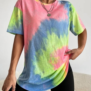 Nouvelle Arrivée 2026 – T-shirt Tie-Dye pour Femme, Personnalisable avec Logo, Vente en Gros, 100 % Coton - Product Image 1