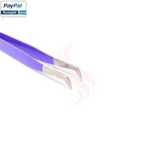 Pince à épiler d'extension de cils en acier inoxydable durable en forme de botte violette pointue Volume spécialisé Produit de beauté Sevetlana - Product Image 3