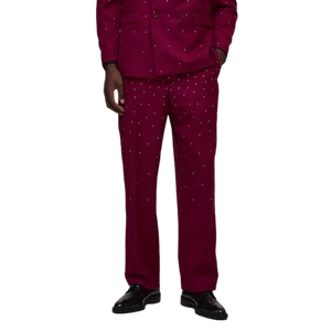 Low Price Hot Sale <b>Men</b> Rhinestone Flare <b>Pants</b> Fashion Wear Breathable Fabric <b>Men</b> Flare <b>Pants</b> - Product Image 1