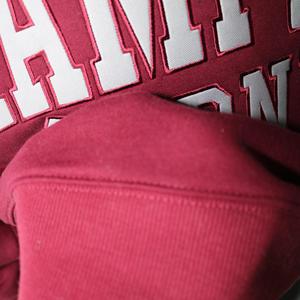 HAMPDEN SYDNEY BROWN <b>Mock</b> <b>Neck</b> Sweatshirt 100% GREY Applique Embroidery wide <b>neck</b> Sweatshirt Finer Threads - Product Image 4