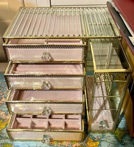 Organisateur de bijoux élégant en verre, boîte de rangement décorative, boîte à bijoux en verre avec couvercle à charnière, organisateur haut de gamme - Product Image 6