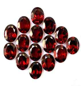 Garnet rouge naturel ovale facetté, calibré, certifié, non traité, prêt pour la sertissage de bijoux - Product Image 2