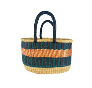 Casual Horizontal Seagrass <b>Handbags</b> Woven Tote Bag Luxury Leather Handle Fashion Women <b>Straw</b> <b>Handbag</b> Eco Friendly Beach OEM - Product Image 1