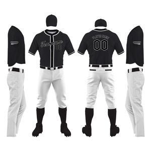 Conjunto de Uniforme de Béisbol Personalizado para Niños, Jersey Negro, Pantalones, Gorra, Ropa de Equipo, Nombre y Número del Jugador, Ropa Deportiva, Talla Grande, OEM, Venta al Por Mayor - Product Image 1