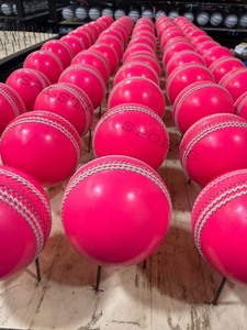 Premium Quality Salstar Sport Hand Stitched Cricket Top Grade Leather Selection <b>Ball</b> Customizable Pink Colors Logo Design <b>Balls</b> - Product Image 3
