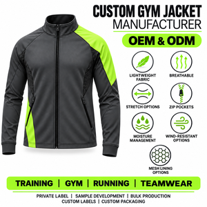 Veste de sport personnalisée pour homme, color-block, fermeture éclair, respirante, doublure en maille extensible, entraînement, course, tenue d'équipe OEM ODM - Product Image 6