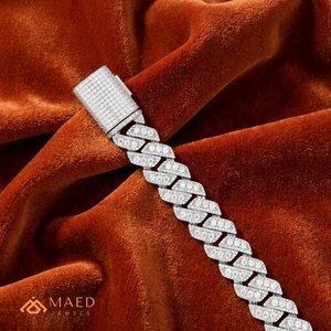Diamond Shape Cuban Link Moissanite Bracelet 925 <b>Sterling</b> <b>Silver</b> Fine <b>Chain</b> Link Bracelet Luxury Jewelry for <b>Men</b> - Product Image 4