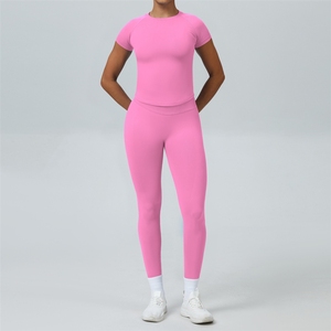 Leggings de Yoga Premium para Mujer, Cintura Media, Diseño a Cuadros, Ecológicos, Tallas Grandes, Cintura Elástica, Secado Rápido, Transpirables, Conjunto de 2 Piezas - Product Image 1