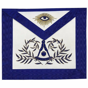 Wholesale Custom Masonic French Regalia Master Mason Blue Lodge French Apron - Sky Blue Silk & Moire Moon & Sun French Regalia - Product Image 1