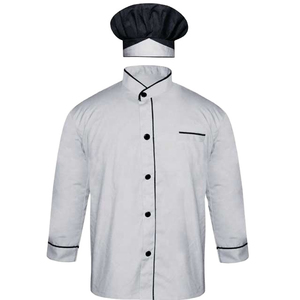 Veste de chef blanche pour homme, manches longues, coton, double boutonnage, pour uniformes de restaurant et de bar - Product Image 1
