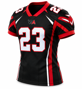 Factory Direct Men's American <b>Football</b> Jersey <b>Black</b> Red <b>White</b> Sublimated V-Neck Short Sleeve Fitted Breathable Mesh OEM - Product Image 3