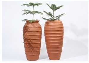 Maceta Redonda Rústica de Terracota con Diseño Acanalado para Exhibición de Plantas de Interior/Exterior - Product Image 5