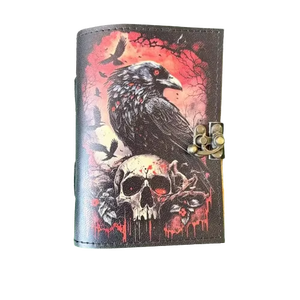 Diario de Cuero Genuino con Esqueleto de Cuervo, Cuaderno Gótico de Cuervos, Diario de Bruja Oculta, Grimoire de Terror, Regalo, Cuaderno de Bocetos Hecho a Mano - Product Image 6