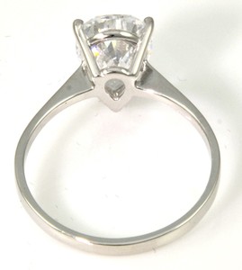 Anillo de Compromiso con Diamante Corte Pera Plateado, Estilo Clásico para Mujer, Diamante Blanco Natural Certificado por GIA - Product Image 2