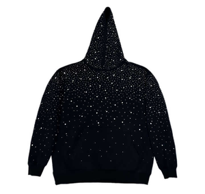 High Quality Custom Trendy Rhinestone Hoodie Rhinestone Full Zip 100% Cotton <b>Thick</b> <b>Fleece</b> Blank Rhinestones Hoodie - Product Image 5