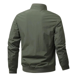 Chaqueta Bomber Ligera para Hombre, con Cierre Completo, Cuello Alto, Resistente al Viento, Estilo Casual Urbano, con Logotipo Personalizado OEM - Product Image 2