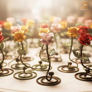 Figura Decorativa de Hierro Forjado con Rosa Eterna Vintage Hecha a Mano, Metal con Recubrimiento en Polvo Antioxidante, Decoración para el Hogar, Regalo de Aniversario o San Valentín - Product Image 4