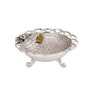 Atractivos tazones de lujo para servir alimentos, de aspecto plateado brillante, pulidos, de metal de calidad superior y muy demandados. - Product Image 1